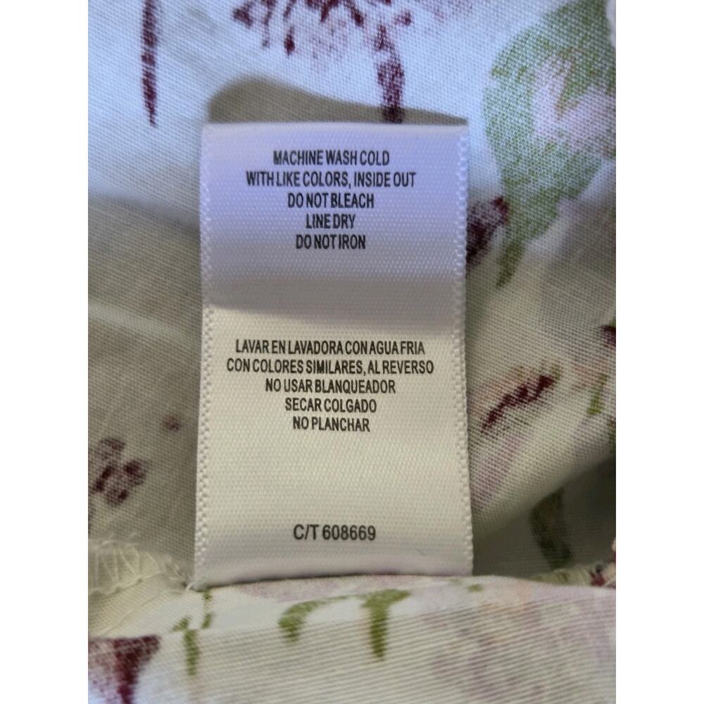 Floral Cotton Mini Dress Tropical Resort Smocked Off Shoulder Puff Sleeve Fits M - Picture 5 of 8